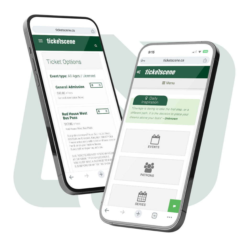 Showing Ticketscene website on mobile devices